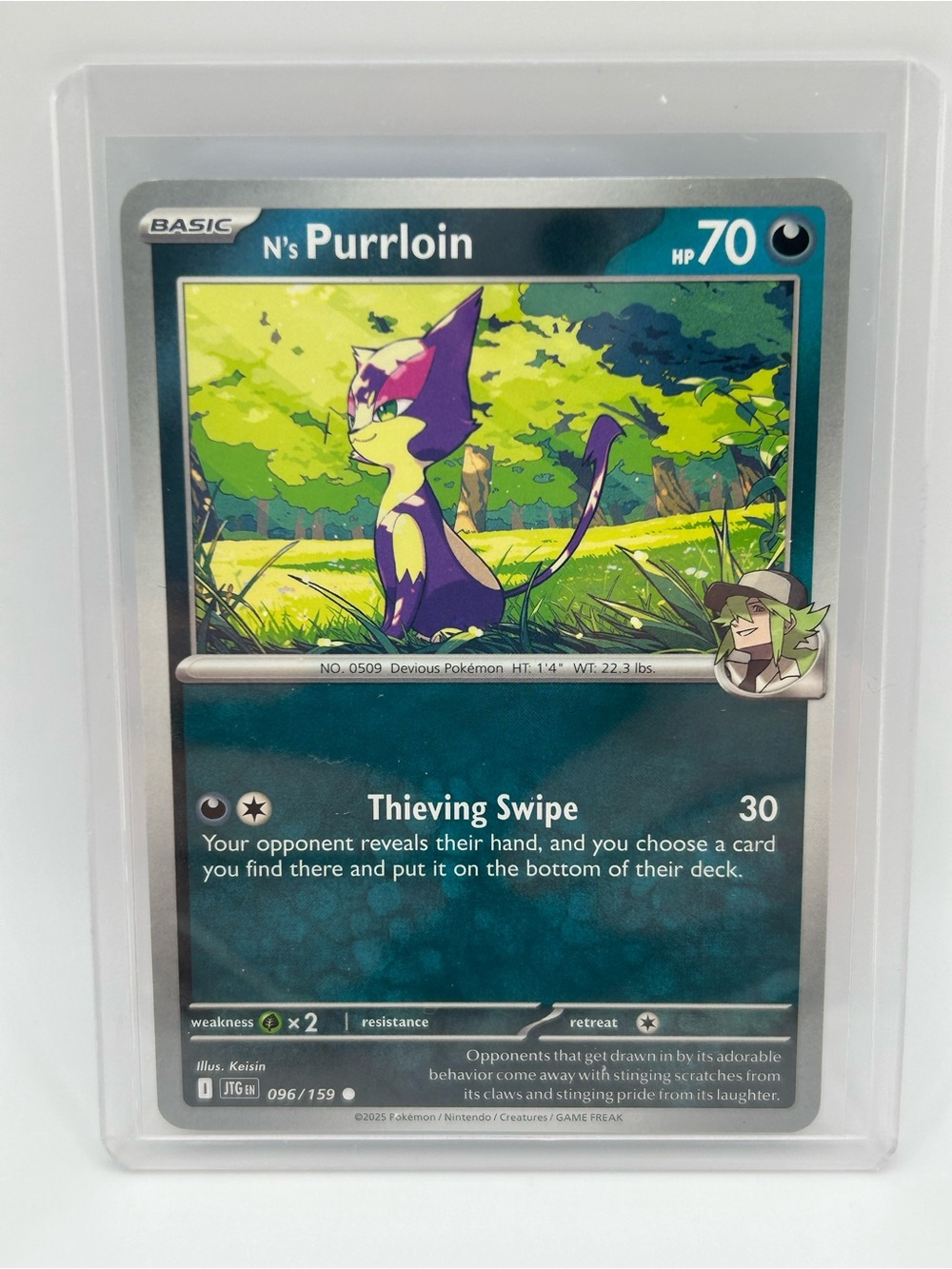 Pokemon N's Purrloin Card - 096/159